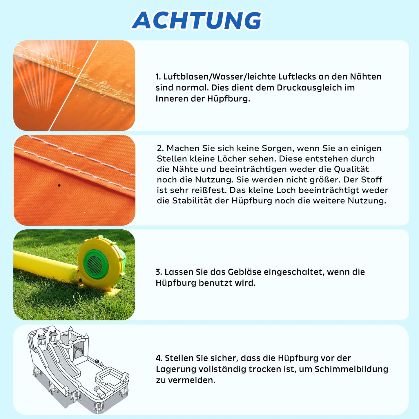 Hapfan XXL Hüpfburg 10-in-1 mit Wasserrutsche 6,2 m, 620x445x520 cm