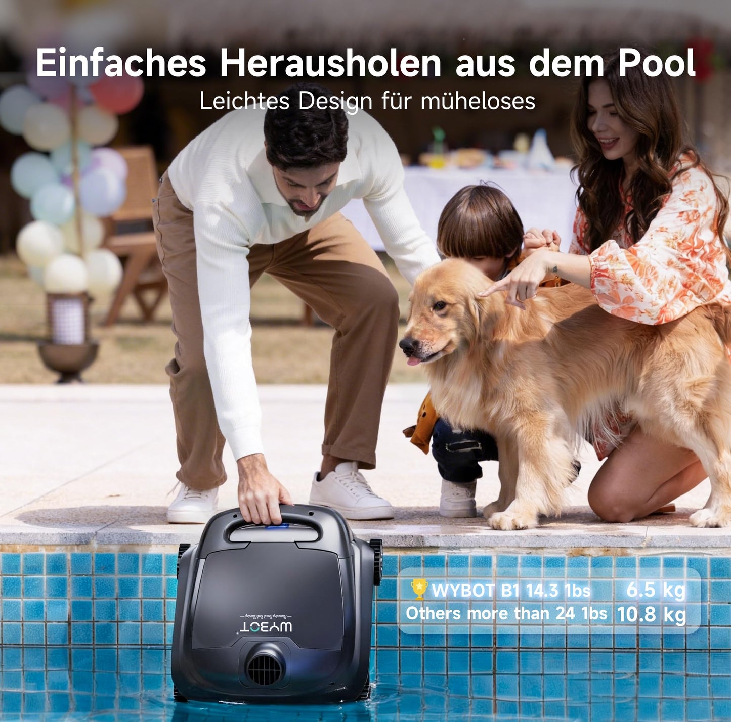 WYBOT B1 Akku-Poolroboter | App-Steuerung | Grau-Grün