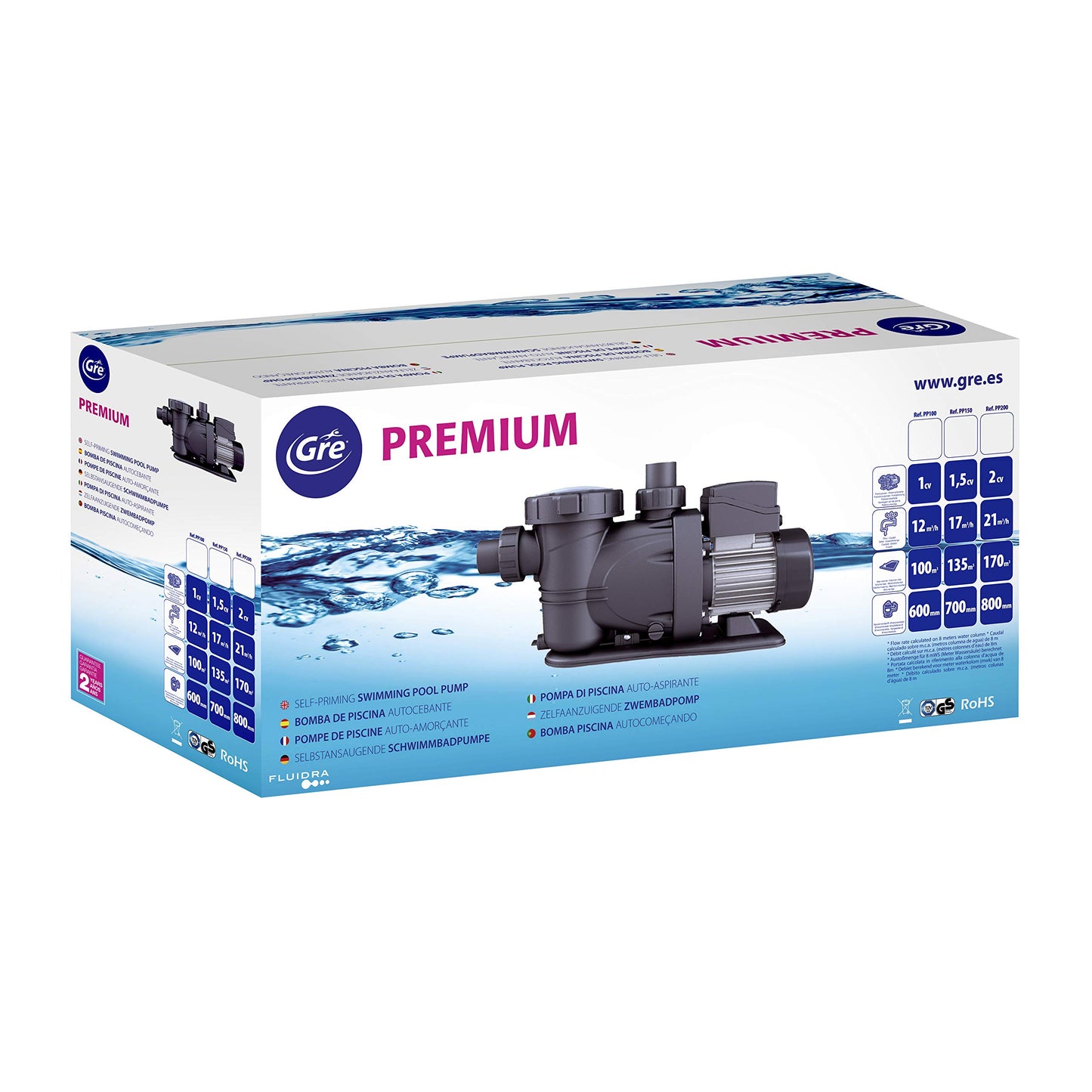 Gre PP102 Sandfilteranlage 900 W, 20 m³/h, für Pools bis 100 m³