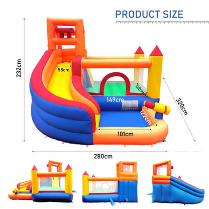 Ballsea Hüpfburg mit Wasserrutsche & Gebläse – 320x280x232 cm