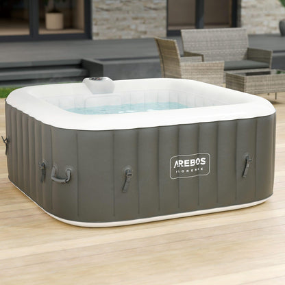 Arebos Aufblasbarer Whirlpool 4 Personen – 100 Düsen, 600 L