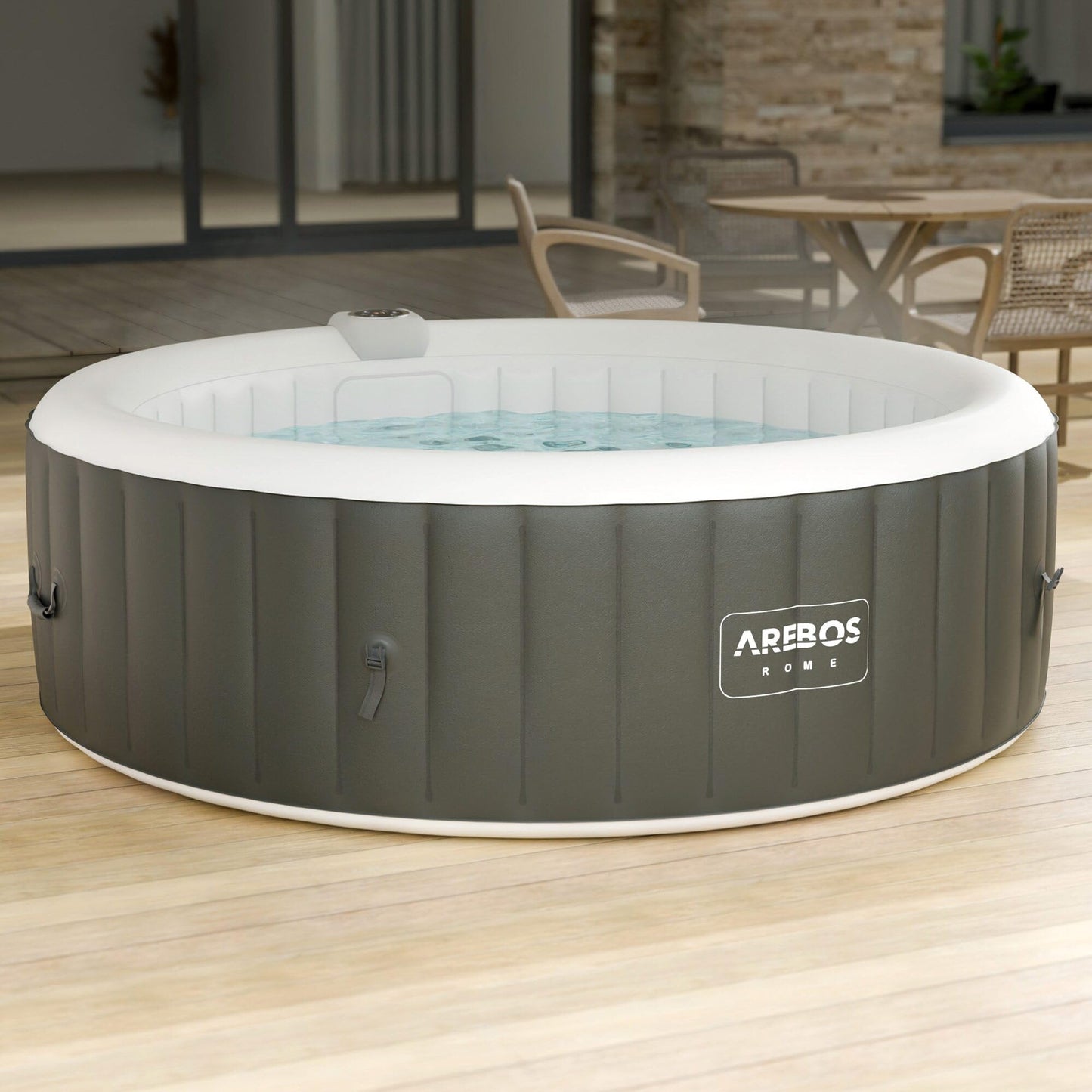 Arebos Whirlpool Aufblasbar 6 Personen – 130 Düsen, 1000 L