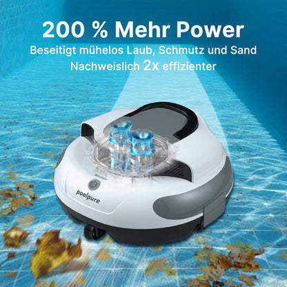 POOLPURE Akku Poolroboter 2026 – Kabelloser Poolsauger 90m²