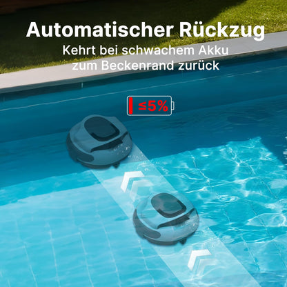 POOLPURE Akku Poolroboter 2026 – Kabelloser Poolsauger 90m²