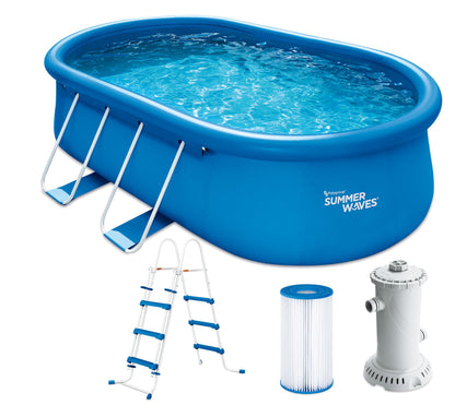 Summer Waves Quick Up Pool Oval 457x305x107cm Set mit Pumpe