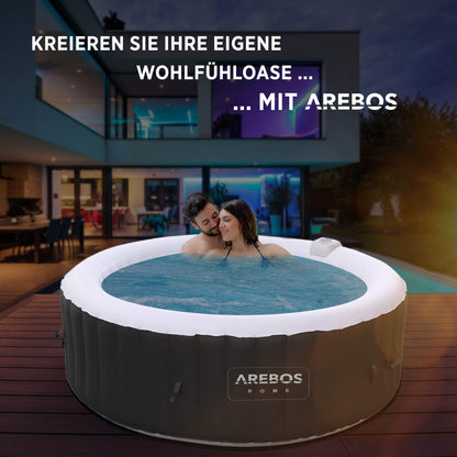 Arebos Whirlpool Aufblasbar 6 Personen – 130 Düsen, 1000 L