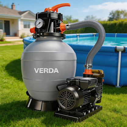 VERDA Sandfilteranlage 10.000 l/h 400W für Pools bis 30.000L