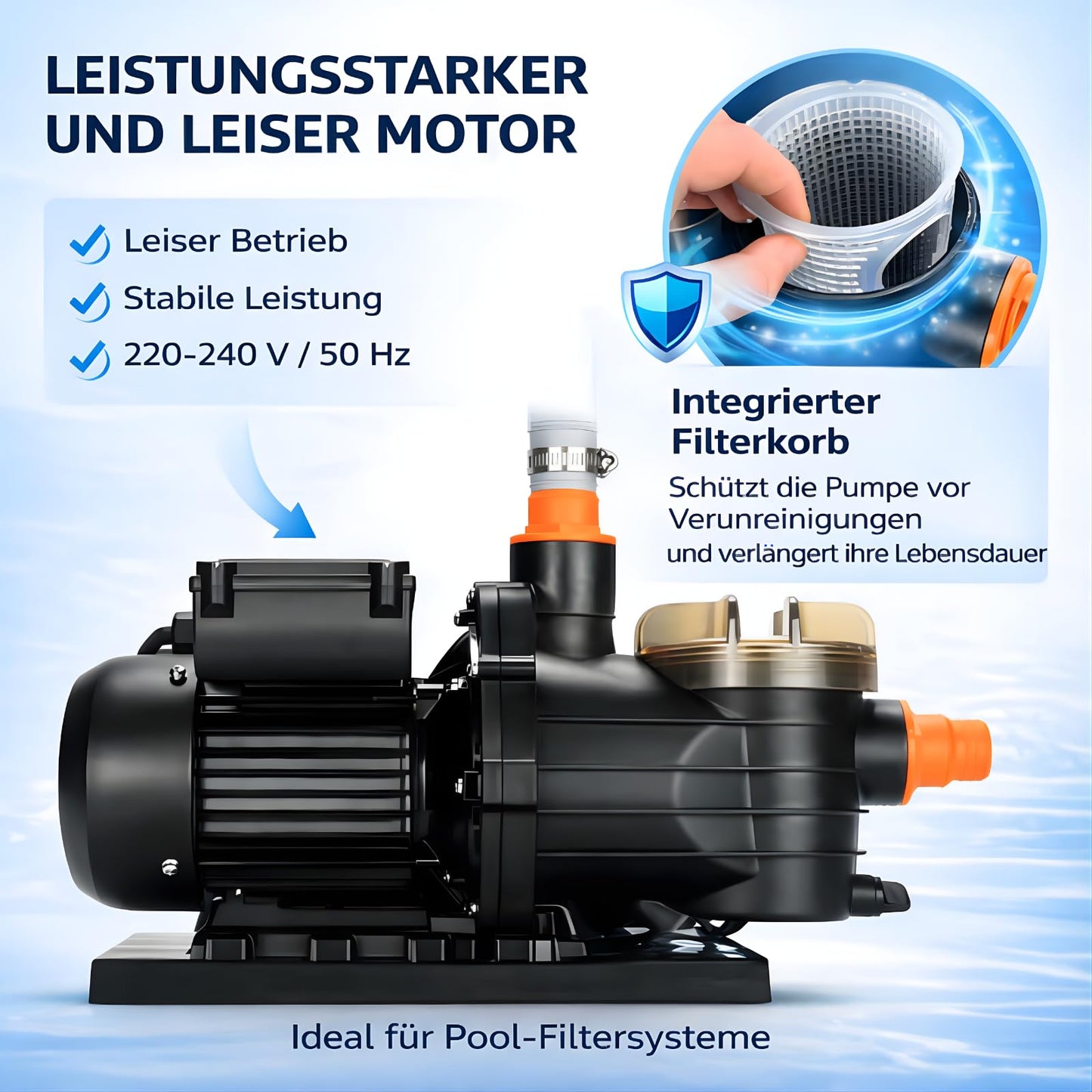 VERDA Sandfilteranlage 10.000 l/h 400W für Pools bis 30.000L