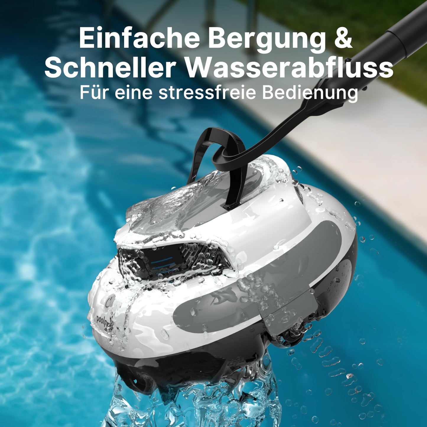 POOLPURE Akku Poolroboter 2026 – Kabelloser Poolsauger 90m²