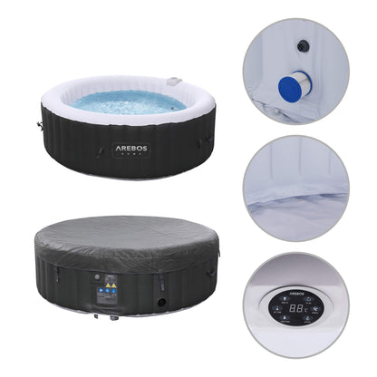 Arebos Whirlpool Aufblasbar 6 Personen – 130 Düsen, 1000 L