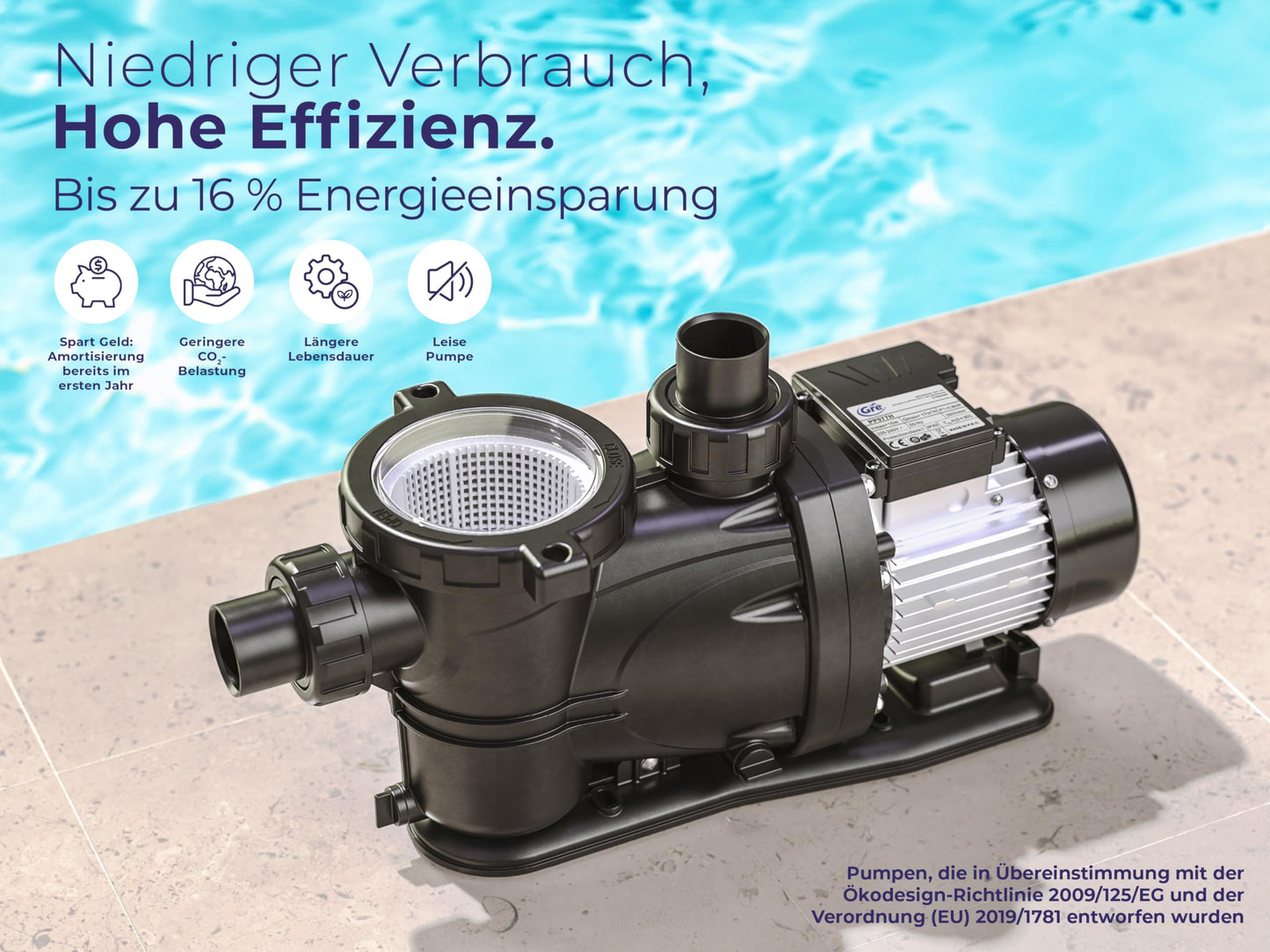 Gre PP102 Sandfilteranlage 900 W, 20 m³/h, für Pools bis 100 m³