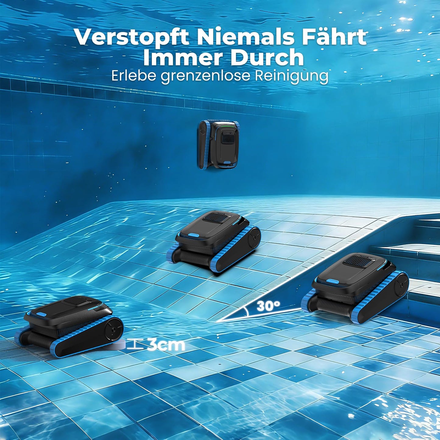 BOTLUXE PC20 Poolroboter App-Steuerung, 18927 LPH, bis 170 m²