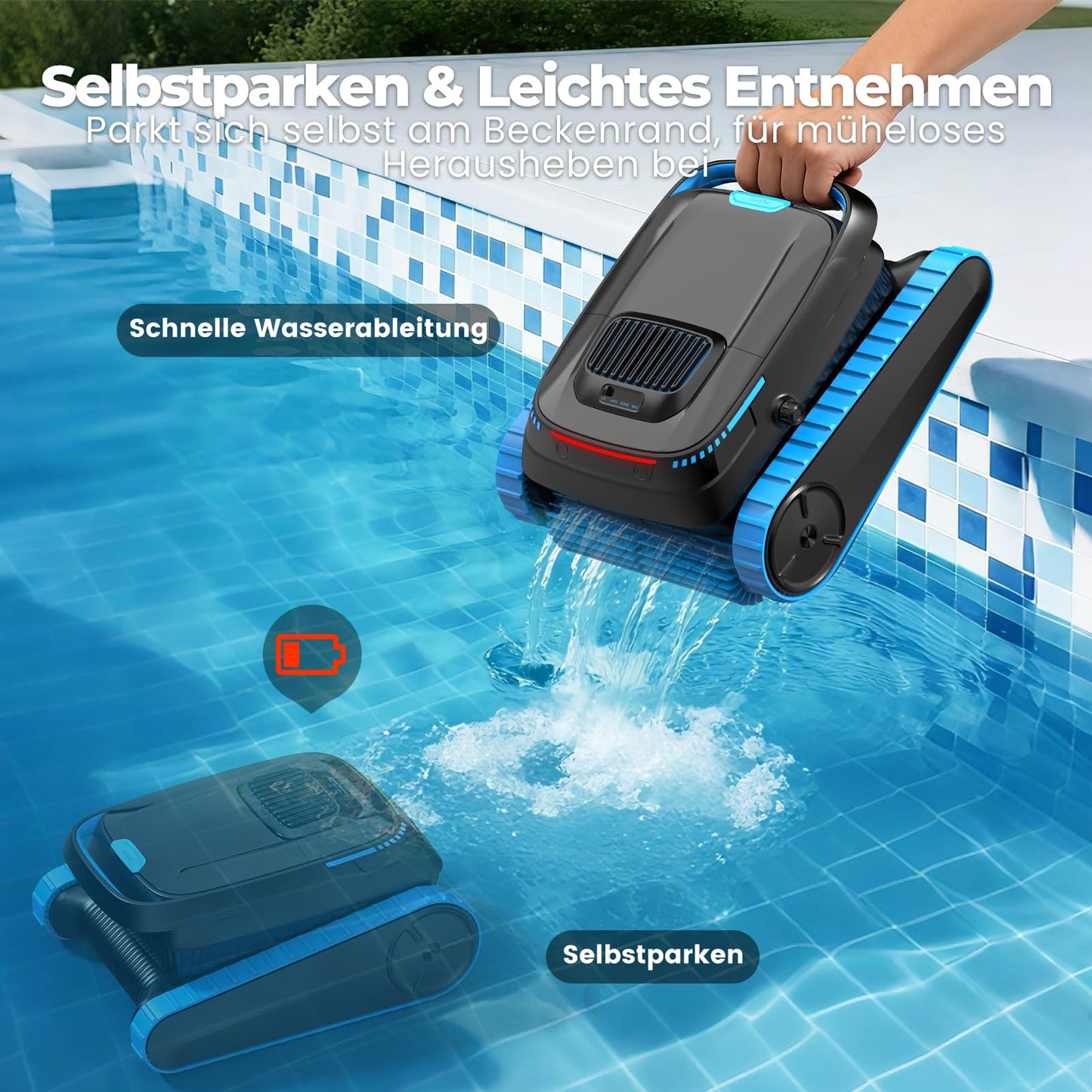 BOTLUXE PC20 Poolroboter App-Steuerung, 18927 LPH, bis 170 m²