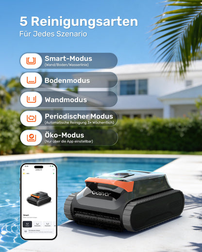 Gosvor LiteVac G1 Poolroboter Akku – 4-in-1, 200 Min, bis 200 m²