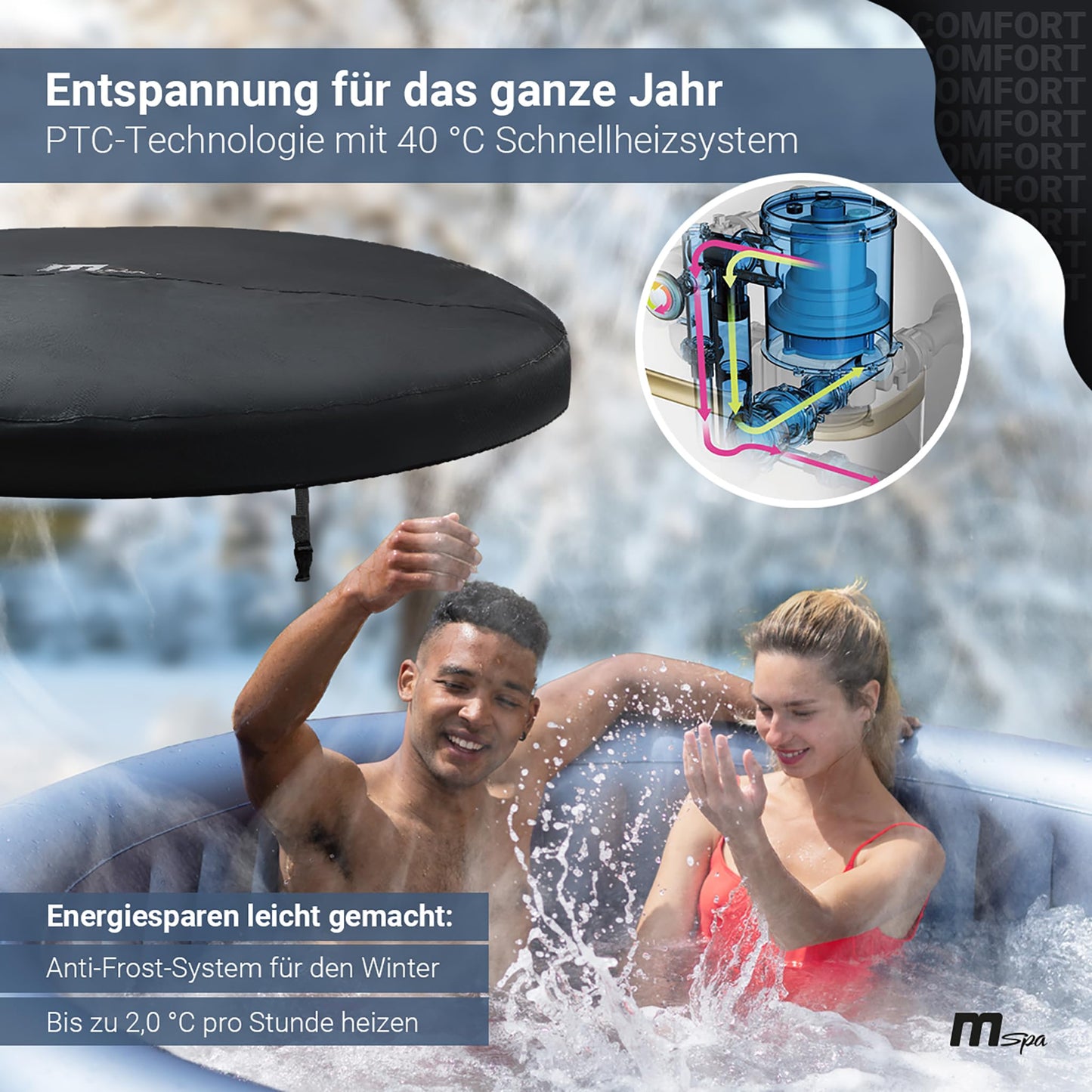 Miweba MSpa Bergen Outdoor Whirlpool 4 Personen – 118 Düsen