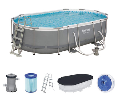 Bestway Power Steel Oval Pool-Set 488x305x107 cm