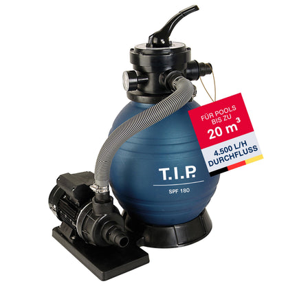 T.I.P. SPF 180 Sandfilteranlage 250W 7.900 l/h für Pools 20m³