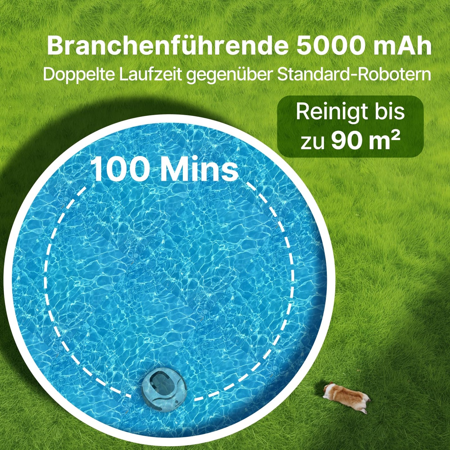 POOLPURE Akku Poolroboter 2026 – Kabelloser Poolsauger 90m²