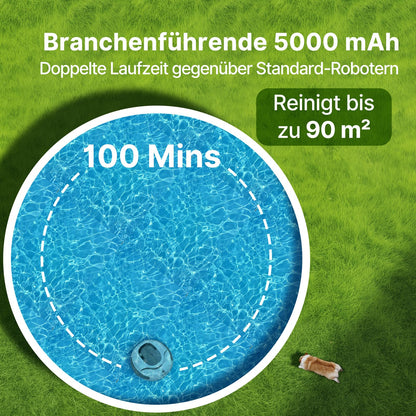 POOLPURE Akku Poolroboter 2026 – Kabelloser Poolsauger 90m²