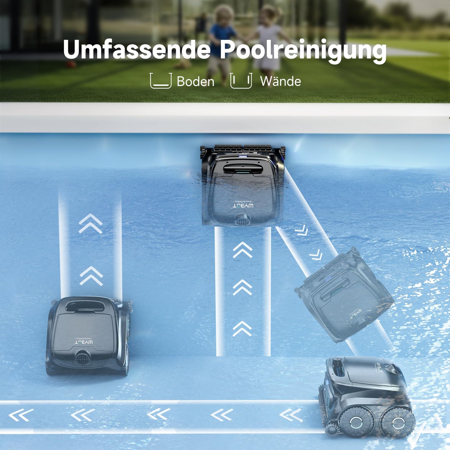 WYBOT B1 Akku-Poolroboter | App-Steuerung | Schwarz-Grün