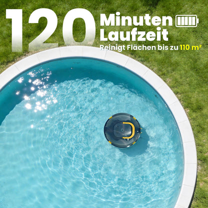 Bocxi Kabelloser Poolsauger Akku 120 Min. für Pools bis 110 m²