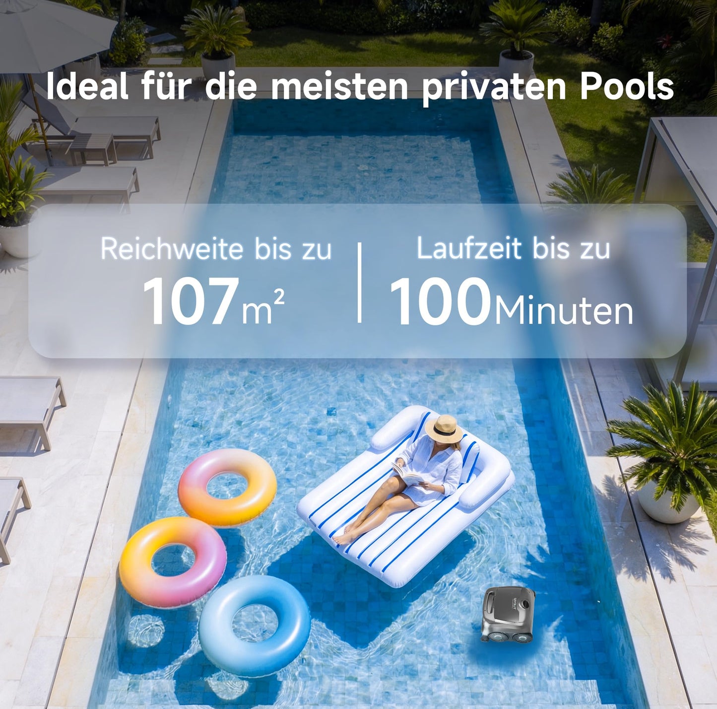 WYBOT B1 Akku-Poolroboter | App-Steuerung | Grau-Grün