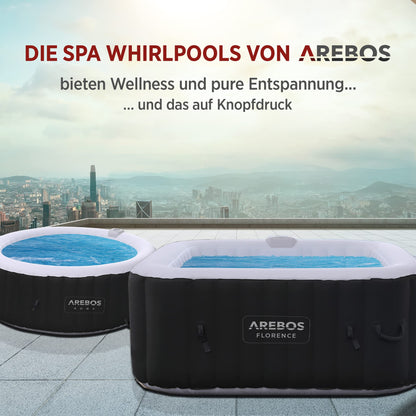 Arebos Whirlpool Aufblasbar 6 Personen – 130 Düsen, 1000 L