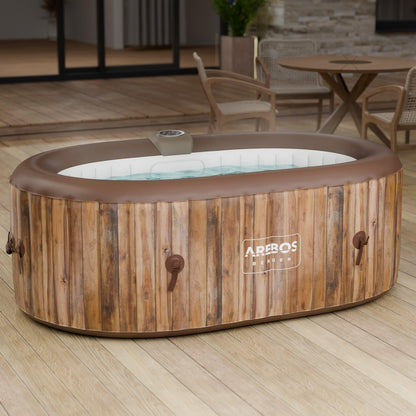 Arebos Whirlpool Aufblasbar 2 Personen Oval – 90 Düsen, 550 L