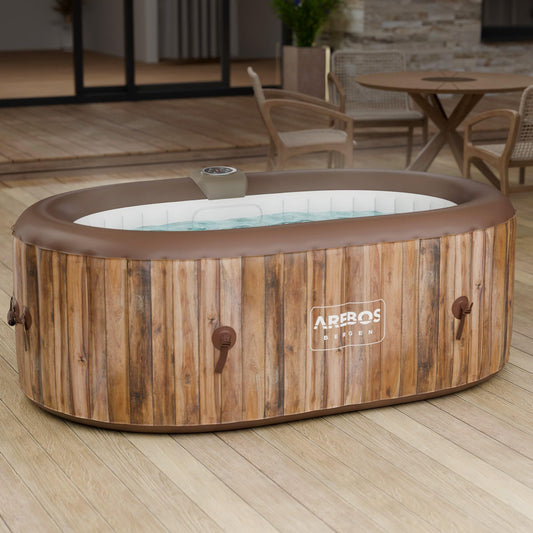 Arebos Whirlpool Aufblasbar 2 Personen Oval – 90 Düsen, 550 L