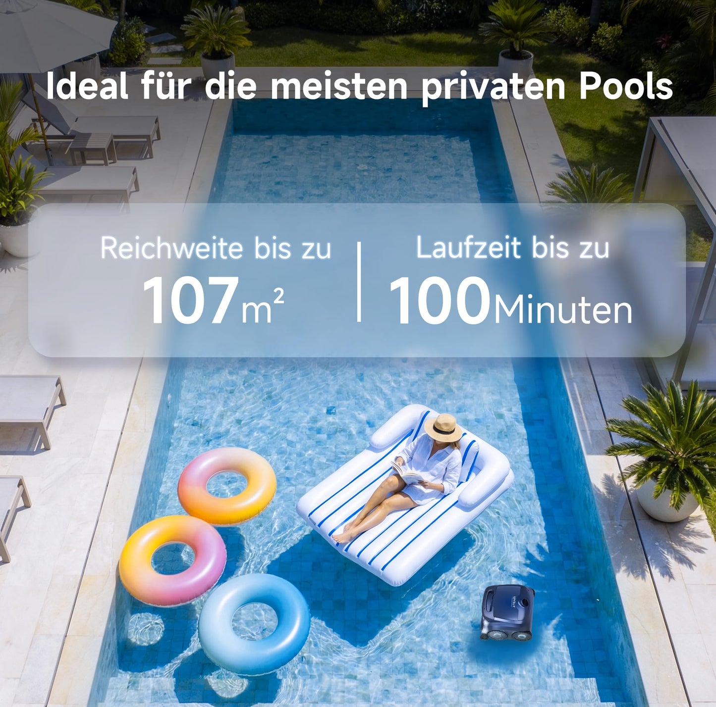 WYBOT B1 Akku-Poolroboter | App-Steuerung | Schwarz-Grün