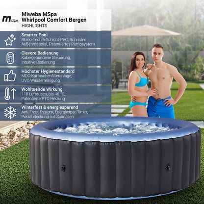 Miweba MSpa Bergen Outdoor Whirlpool 4 Personen – 118 Düsen