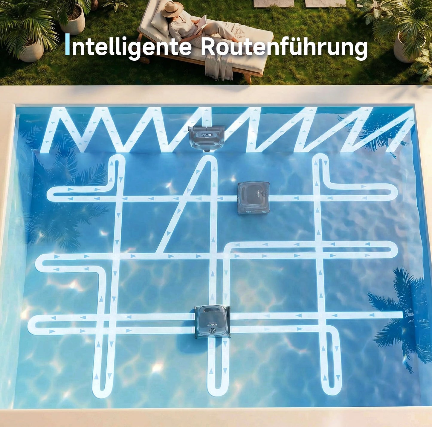 WYBOT B1 Akku-Poolroboter | App-Steuerung | Grau-Grün