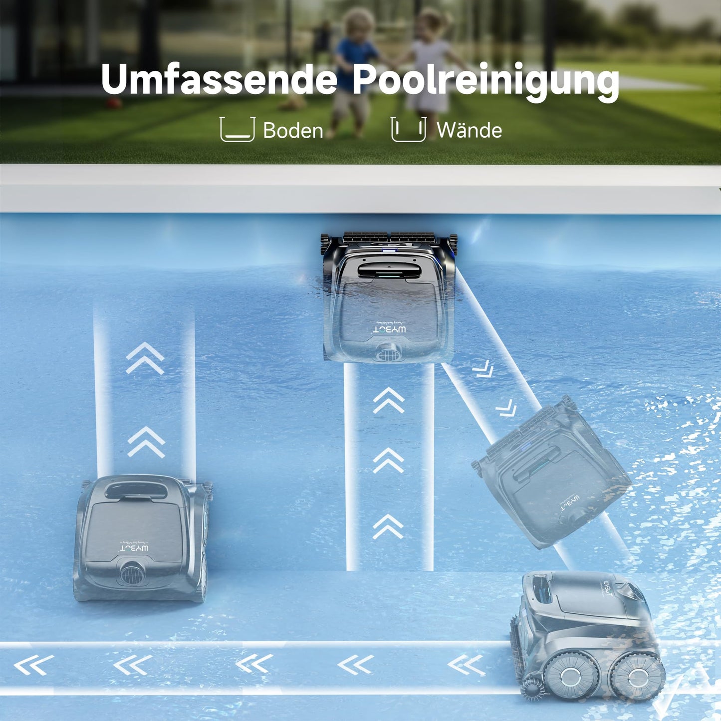 WYBOT B1 Akku-Poolroboter | App-Steuerung | Grau-Grün