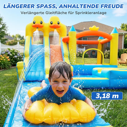 Hapfan XXL Hüpfburg 10-in-1 mit Wasserrutsche 6,2 m, 620x445x520 cm