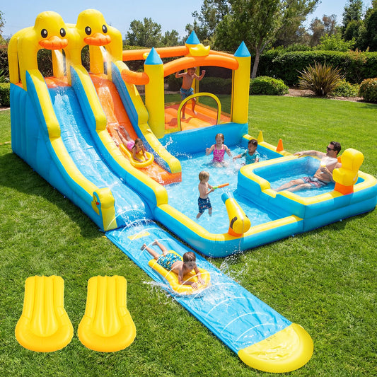 Hapfan XXL Hüpfburg 10-in-1 mit Wasserrutsche 6,2 m, 620x445x520 cm