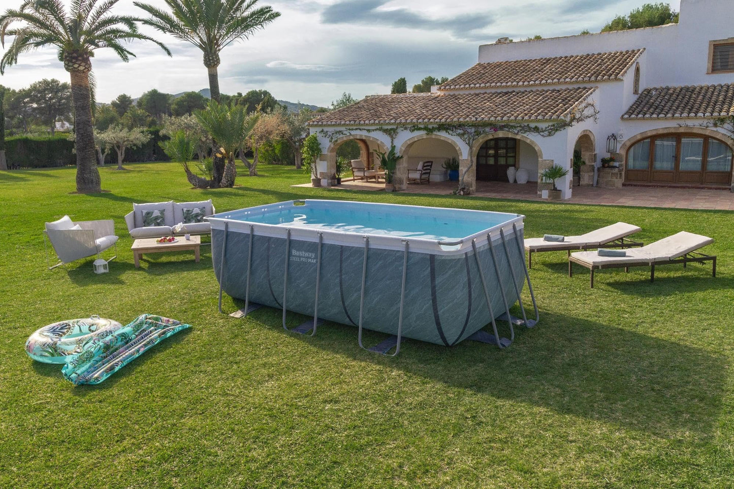 Bestway Rechteckiges Pool-Set 4,12 x 2,01 x 1,22 m