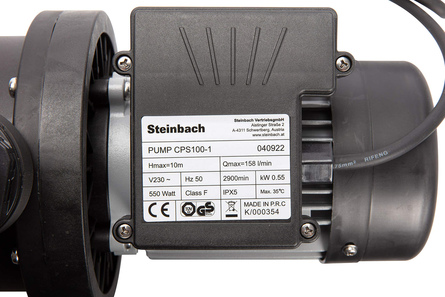 Steinbach Filterpumpe SPS 100-1 selbstsaugend 550W 158 l/min