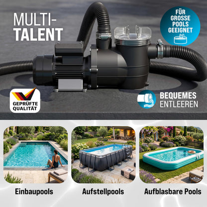 Monzana Filterpumpe 9.960 l/h mit Vorfilter – Poolpumpe