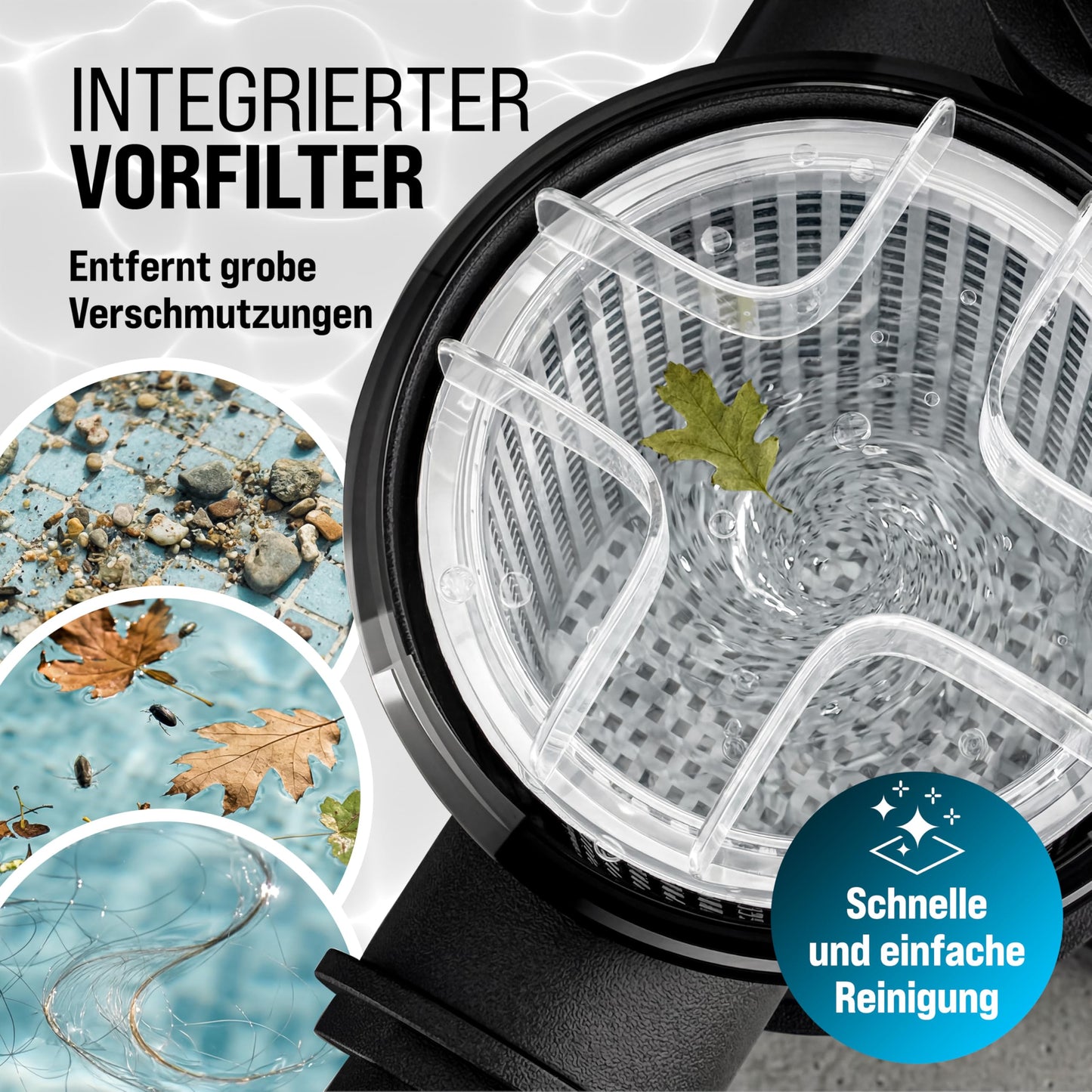 Monzana Filterpumpe 9.960 l/h mit Vorfilter – Poolpumpe