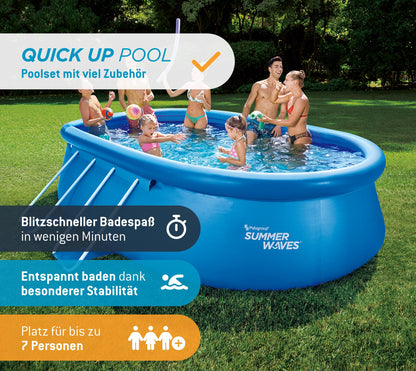 Summer Waves Quick Up Pool Oval 457x305x107cm Set mit Pumpe